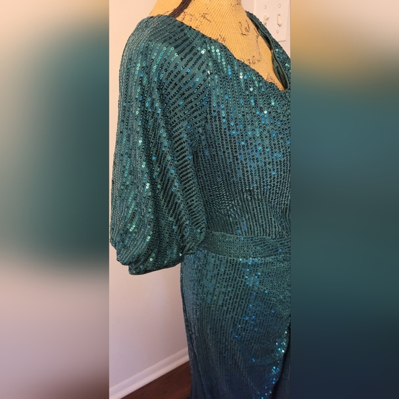 Green Sequin Gown - Picture 3 of 5